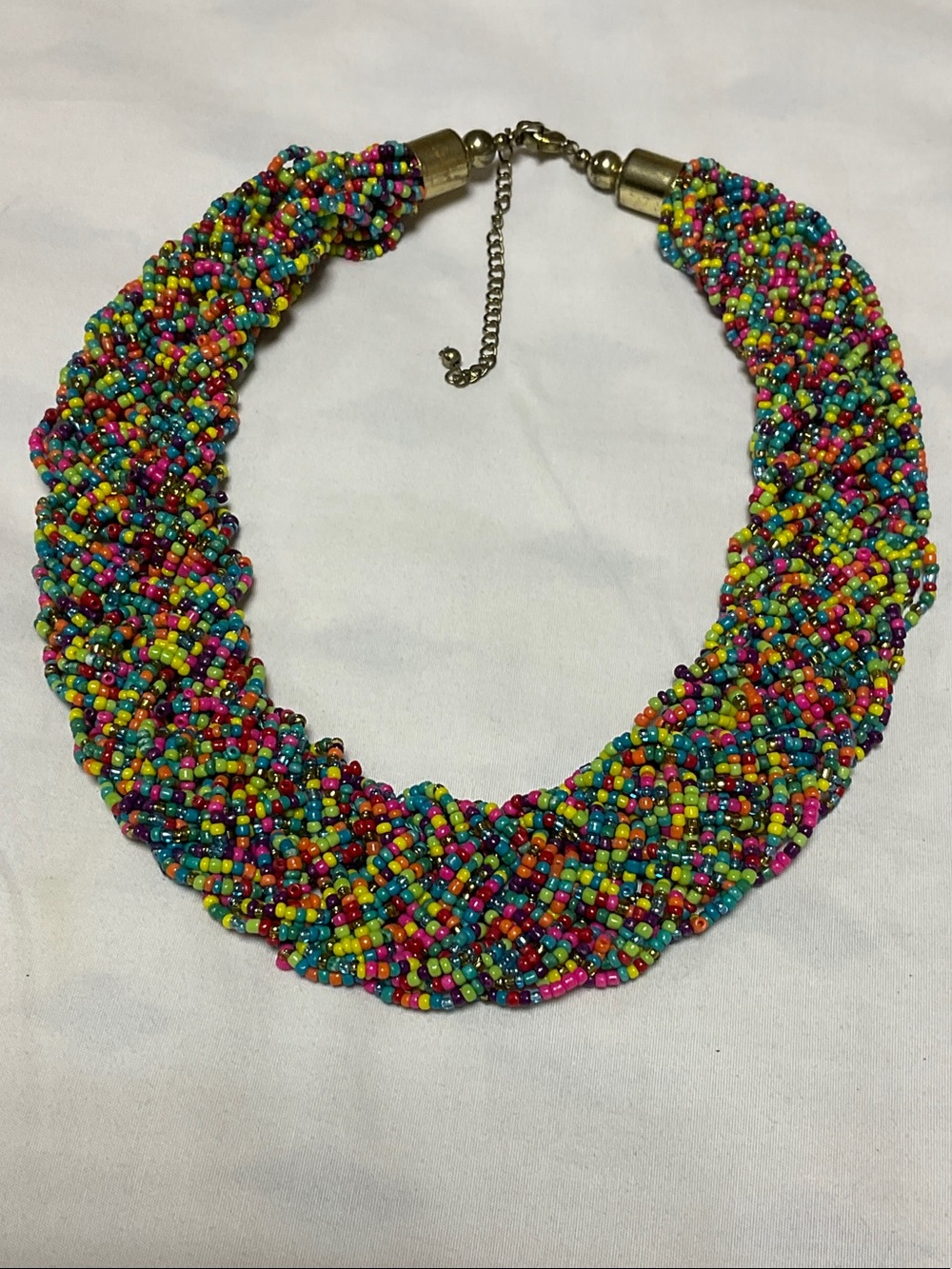 Rainbow Candy Color Micro-Bead Necklace